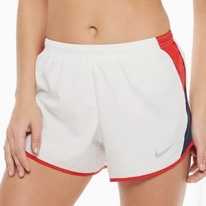 ❤ NIKE DRY White Navy Red Running Shorts